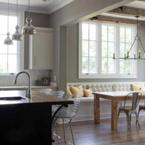 cozinha com duas janelas foto interior