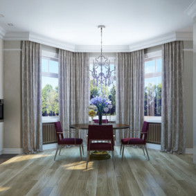 kitchen with bay window photo
