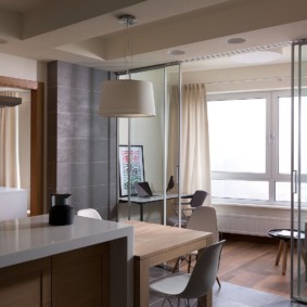 kitchen combined with a balcony design ideas