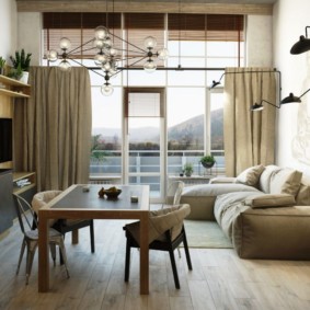 kitchen combined with a balcony photo decor