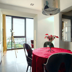 kitchen combined with a balcony photo design