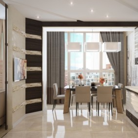 kitchen combined with a balcony