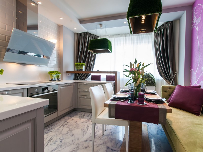 kitchen combined with a balcony