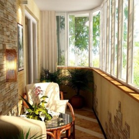 kitchen combined with a balcony