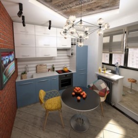 kitchen combined with a balcony photo views