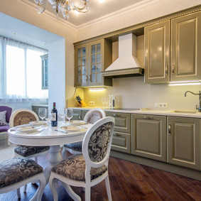 kitchen combined with a balcony design ideas