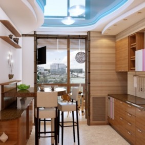 kitchen combined with a balcony ideas options