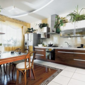 kitchen combined with a balcony