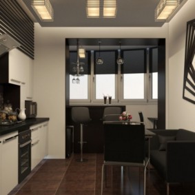 kitchen combined with a balcony