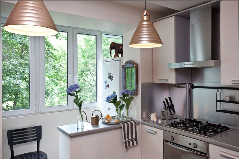 kitchen combined with a balcony photo options