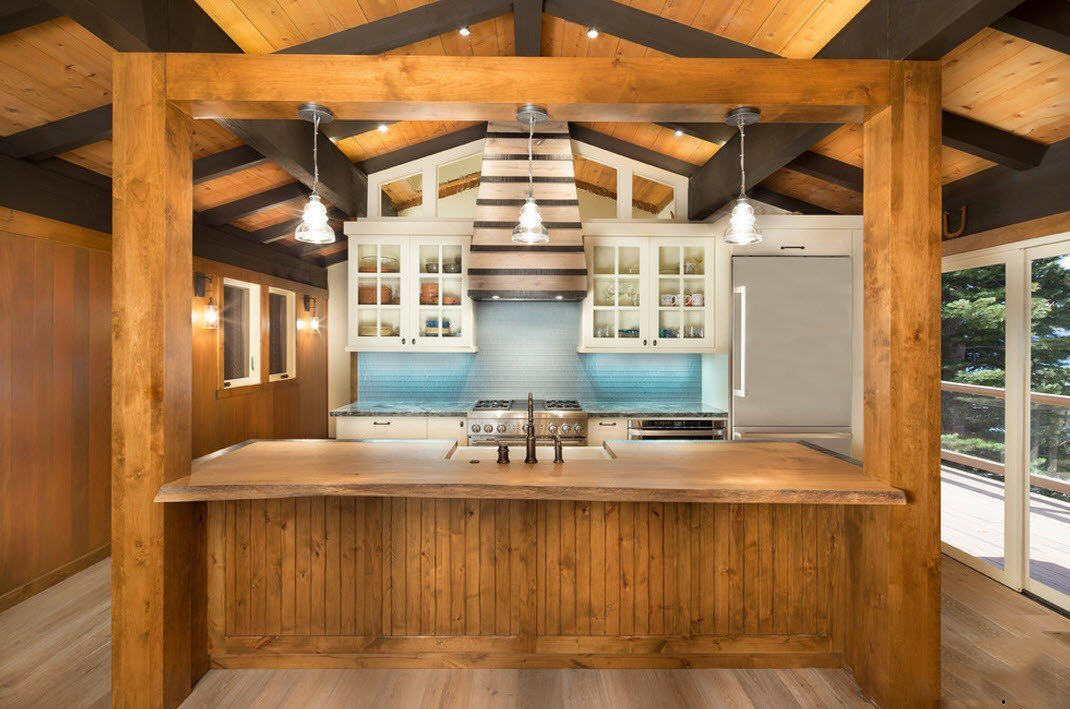 kitchen in a wooden house decor