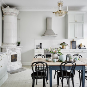 kitchen in a wooden house photo options