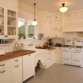 kitchen in a wooden house interior ideas