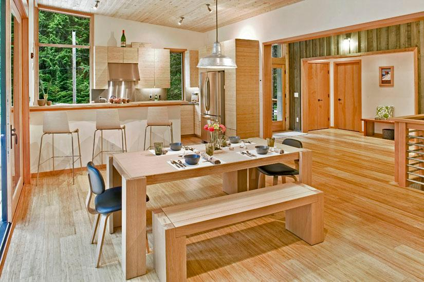 kitchen in a wooden house