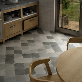 carreaux de sol pour la cuisine et le couloir intérieur photo