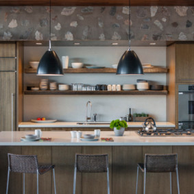 rak di dapur dan bukannya paparan foto kabinet dinding