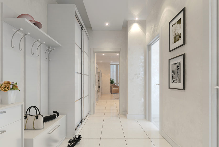 couloir dans les tons blancs photo intérieur