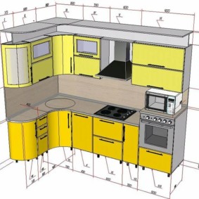 La taille d'un coin cuisine dans une maison en panneaux
