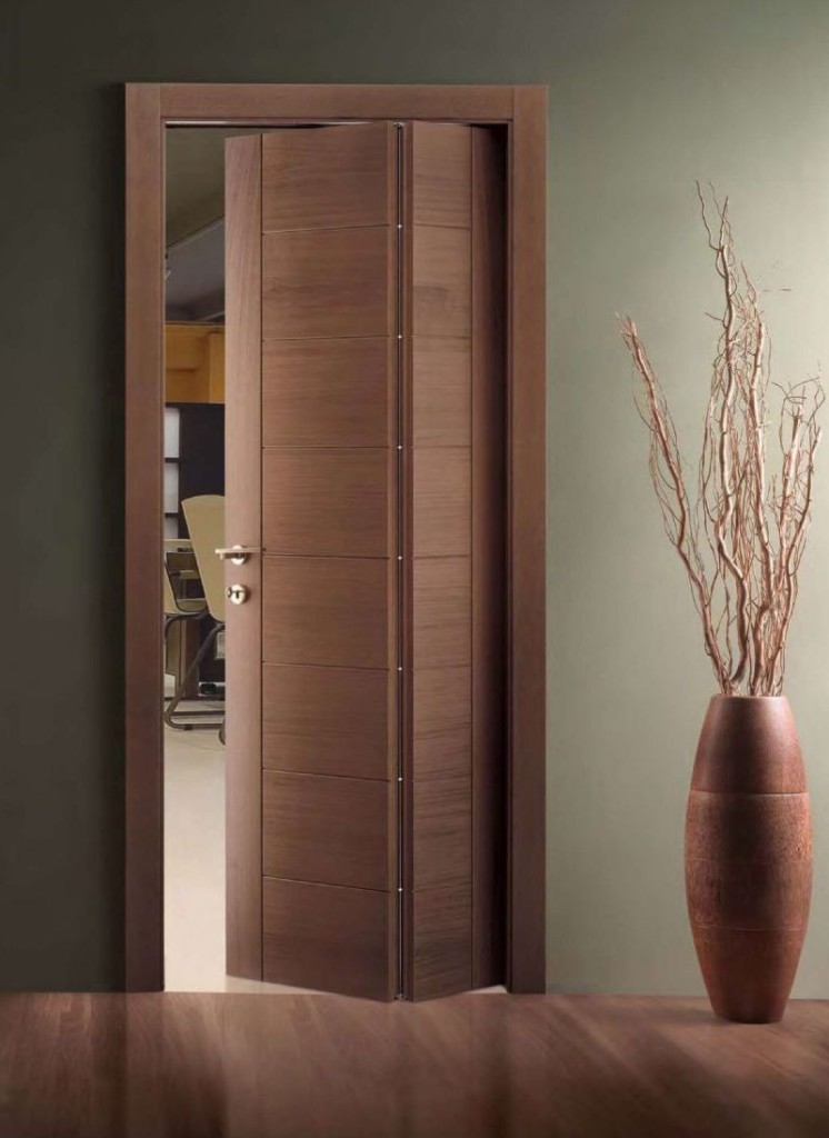 Double porte pliante marron