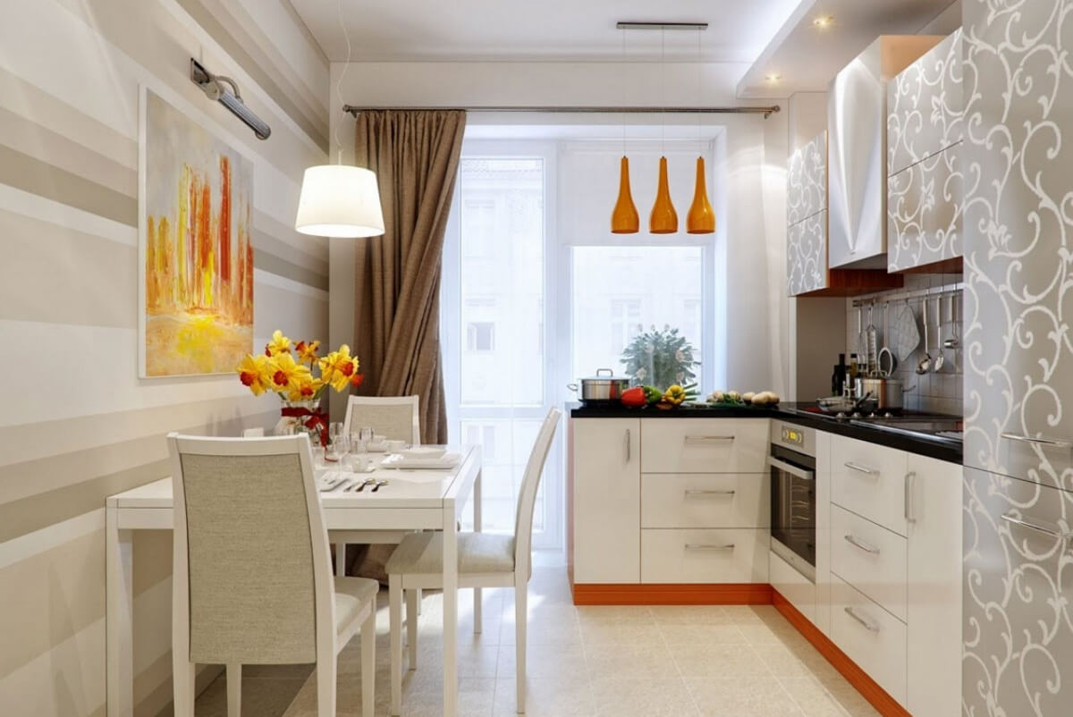 arrangement of furniture and appliances in the kitchen photo interior