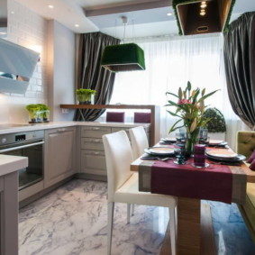 arrangement of furniture and appliances in the kitchen photo options