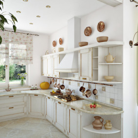 arrangement of furniture and appliances in the kitchen provence