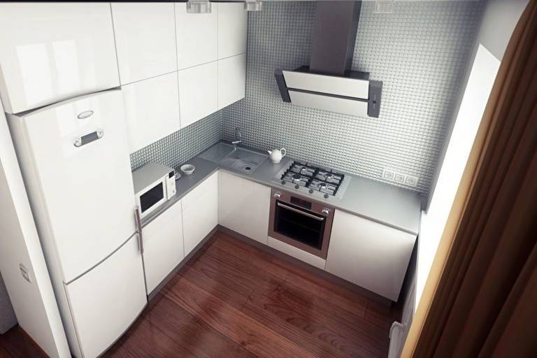 arrangement of furniture and appliances in the kitchen design options