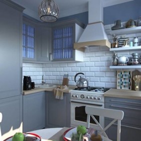 arrangement of furniture and appliances in the kitchen