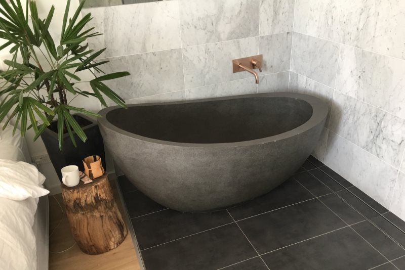 Bồn tắm đá mịn màu xám