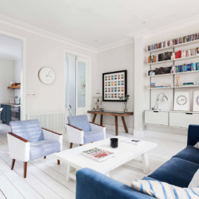 Décoration photo de salon de style scandinave