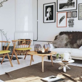 Style scandinave dans le salon photo intérieur