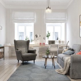 Intérieur de salon de style scandinave