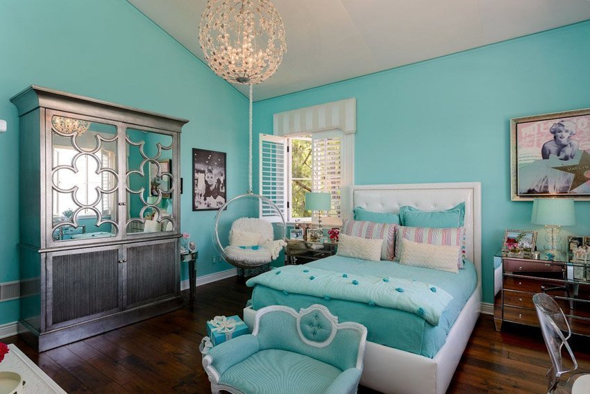 photo de la chambre turquoise