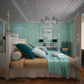 intérieur de la chambre turquoise