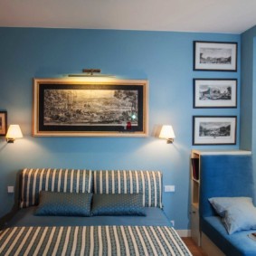 chambre en intérieur d'idées de couleur bleue