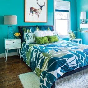 photo de conception de chambre turquoise