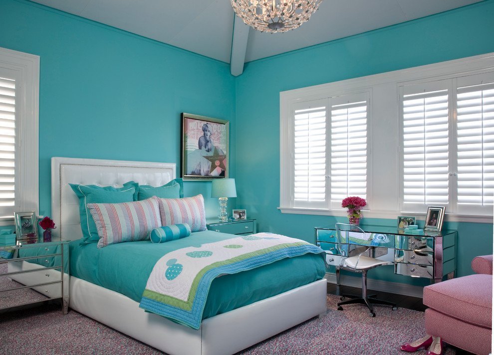 chambre turquoise