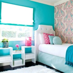 vues de la chambre turquoise