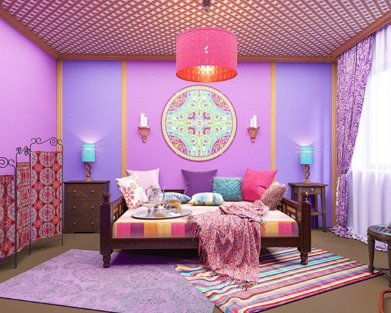Conception de chambre de style indien