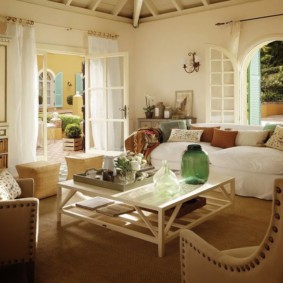 salon de style campagnard photo intérieur