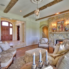 idées de décoration de salon de style campagnard