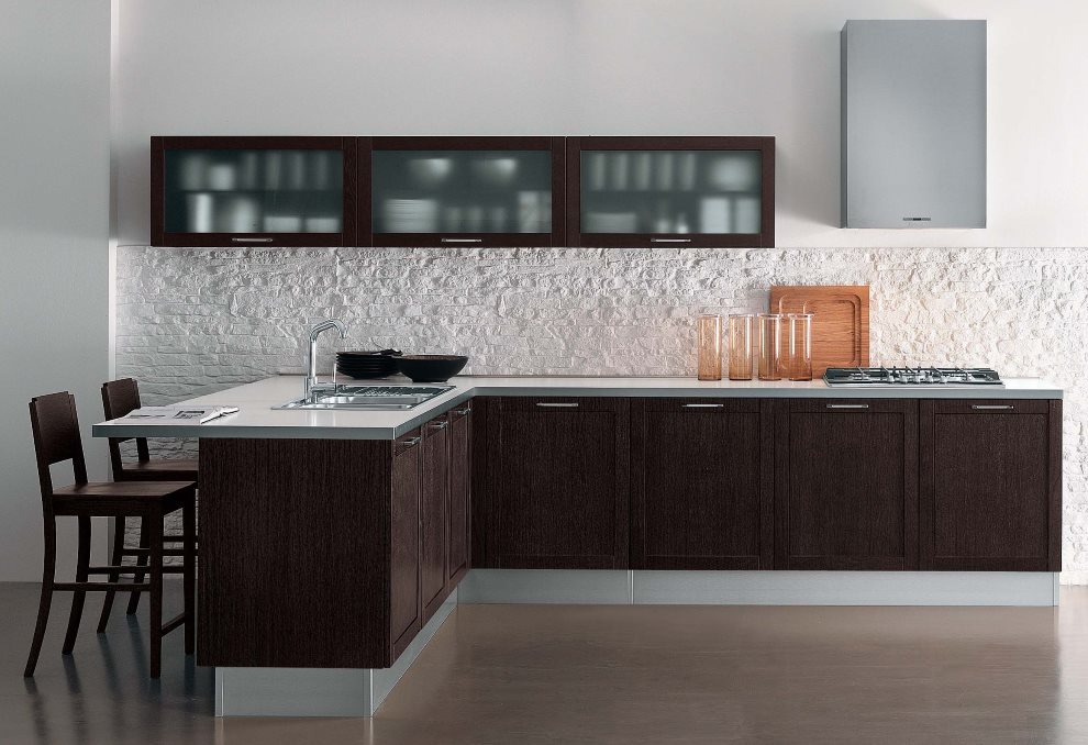 Fregadero de cocina en la península