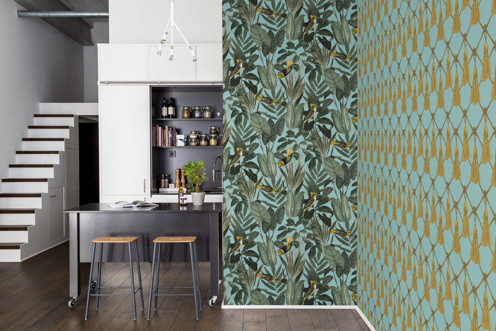 mutfak tasarım fikirleri için neme dayanıklı duvar kağıdı