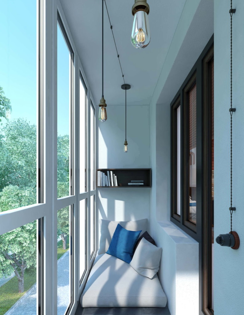 Suspensions au plafond du balcon