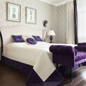 modern bedroom in bright colors decor photo