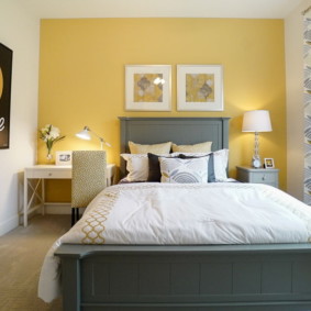 modern bedroom in bright colors photo design