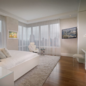 modern bedroom in bright colors