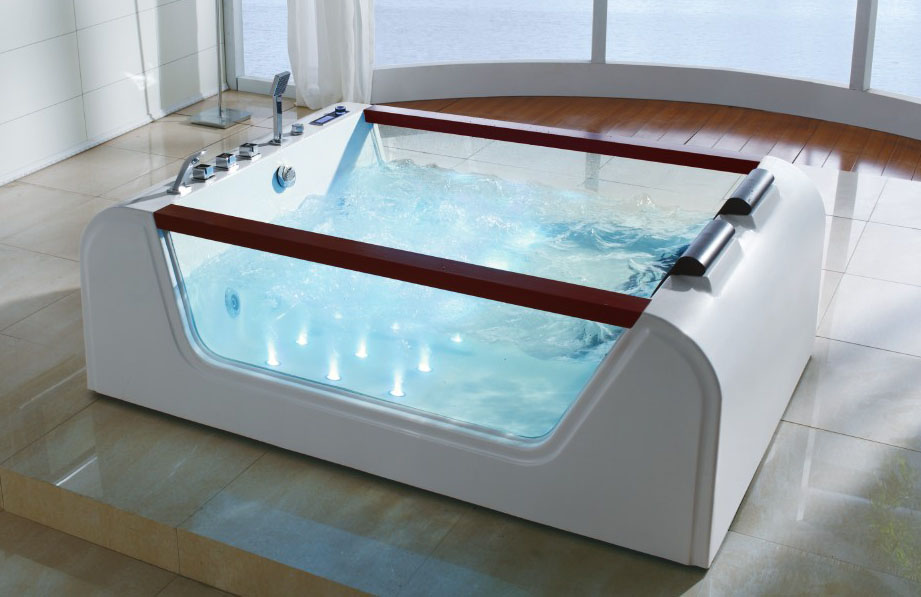 Bồn tắm đôi với kính cường lực