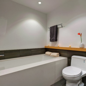 Murs peints au lieu de carreaux dans la salle de bain