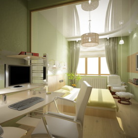 Plafond tendu dans une chambre